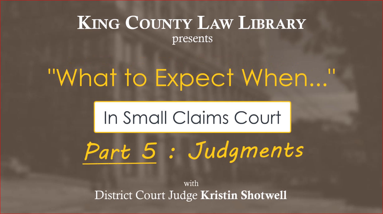 WTEW... in Small Claims Court (Part 5 - Judgments)