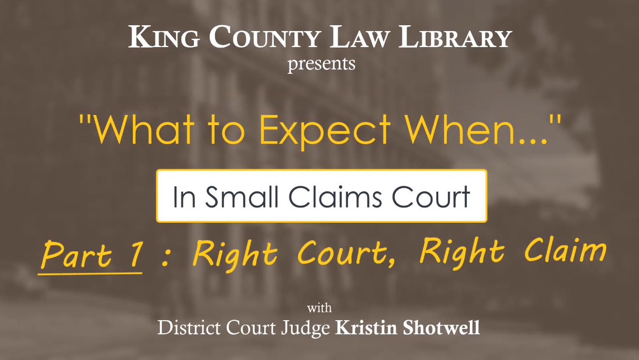 WTEW... in Small Claims Court (Part 1 - "Right Court, Right Claim")
