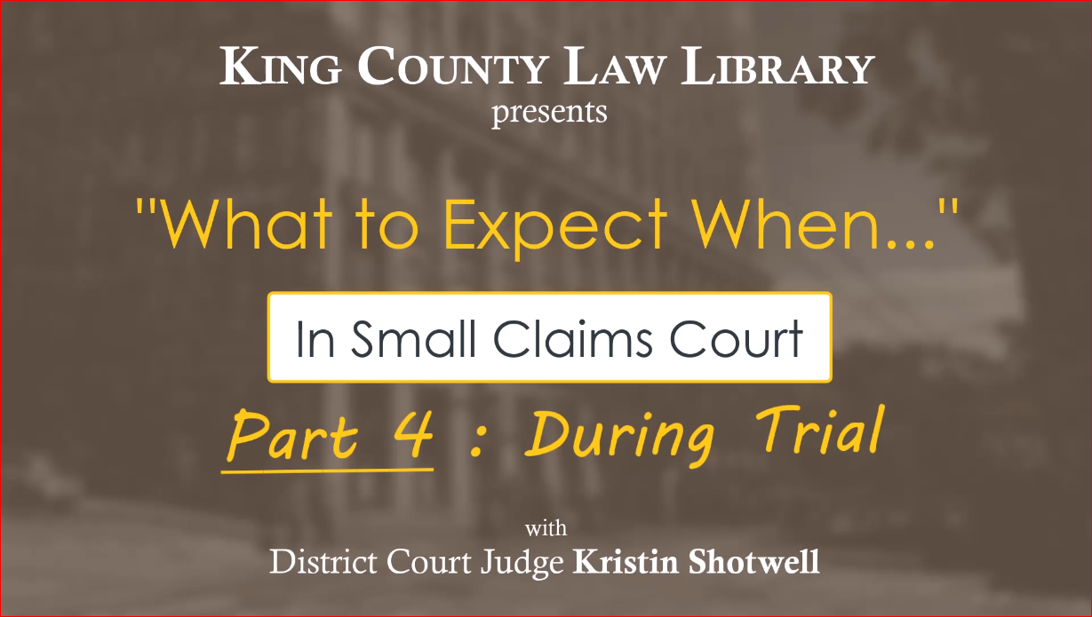 WTEW... in Small Claims Court (Part 4 - During Trial)